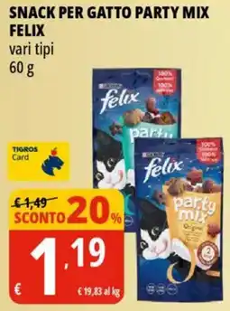 Tigros Snack per gatto party mix FELIX offerta