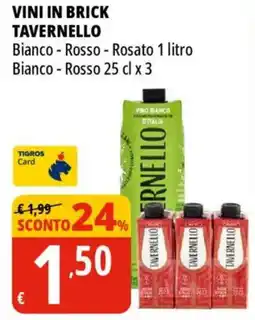 Tigros Vini in brick TAVERNELLO offerta
