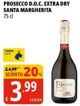 Tigros Prosecco d.o.c. extra dry SANTA MARGHERITA offerta