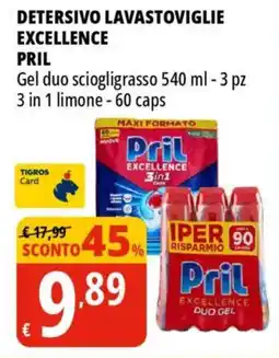 Tigros Detersivo lavastoviglie excellence PRIL offerta
