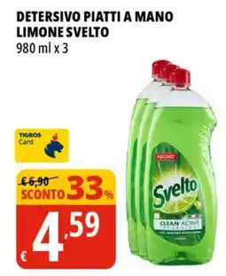 Tigros Detersivo piatti a mano limone SVELTO offerta