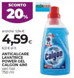 Coop Anticalcare lavatrice power gel CALGON 4IN1 offerta