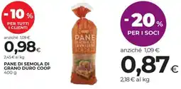 Coop Pane di semola di grano duro COOP offerta