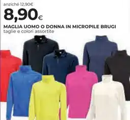 Coop Maglia uomo o donna in micropile brugi offerta