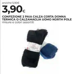 Coop Confezione 2 paia calza corta donna termica o calzamaglia uomo north pole offerta