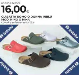 Coop Inblu ciabatta uomo o donna inblu mod. nino o nina offerta