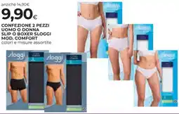 Coop Confezione 2 pezzi uomo o donna slip o boxer sloggi mod. comfort offerta