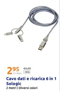 Action Cavo dati e ricarica 6 in 1 Sologic offerta
