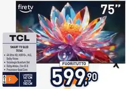 Unieuro TCL SMART TV QLED 75T6C offerta