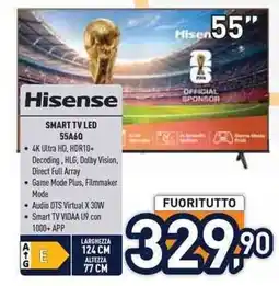 Unieuro Hisense SMART TV LED 55A6Q offerta
