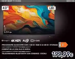 Unieuro HAI ER SMART TV H43K85 offerta
