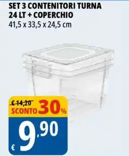 Tigros Set 3 contenitori turna 24 lt + coperchio offerta