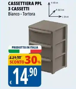 Tigros Cassettiera ppl 3 cassetti offerta