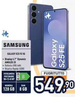 Unieuro SAMSUNG Galaxy S25 FE 5G offerta