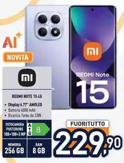 Unieuro REDMI NOTE 15 4G offerta