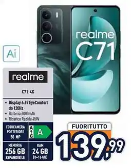 Unieuro realme C71 4G offerta