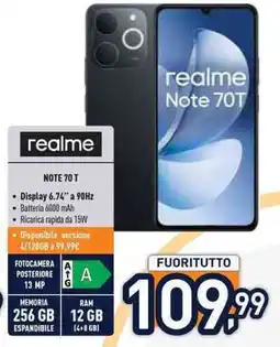 Unieuro realme NOTE 70 T offerta