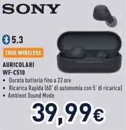 Unieuro Sony auricolari WF-C510 offerta