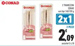 Conad Superstore 2 tramezzini CONAD offerta