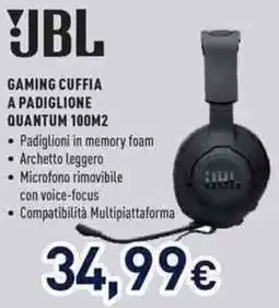 Unieuro Gaming cuffia a padiglione quantum 100M2 offerta