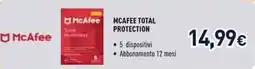 Unieuro Mcafee total protection offerta