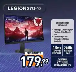 Unieuro LEGION 27Q-10 GAMING MONITOR 68C66AC4IT offerta