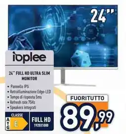 Unieuro Ioplee 24“ full HD ultra slim monitor offerta
