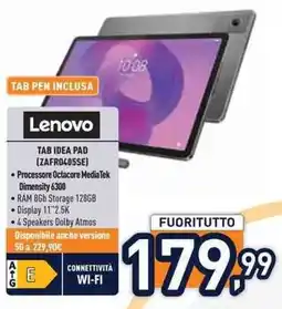 Unieuro Lenovo TAB IDEA PAD (ZAFRO405SE) offerta
