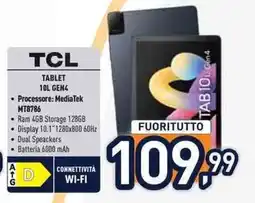 Unieuro TCL tablet 10L GEN4 offerta