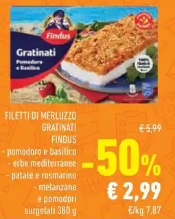 Conad Superstore Filetti di merluzzo gratinati FINDUS offerta