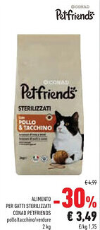Conad Superstore Alimento per gatti sterilizzati CONAD PETFRIENDS offerta