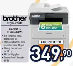 Unieuro brother STAMPANTE MFCL3740CDWE offerta