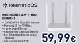 Unieuro Keeneticos modem router 4G wi-fi mesh Runner 4G offerta