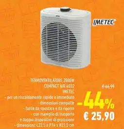 Conad Superstore TERMOVENTILATORE 2000W COMPACT AIR 4032 IMETEC offerta