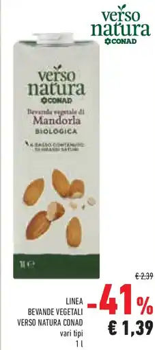 Conad Superstore Linea bevande vegetali VERSO NATURA CONAD offerta