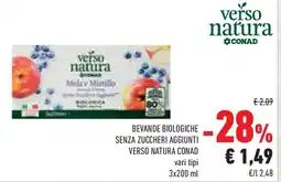 Conad Superstore Bevande biologiche senza zuccheri aggiunti VERSO NATURA CONAD offerta