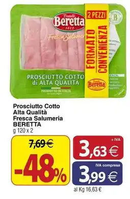 Docks Cash&Carry Prosciutto Cotto Alta Qualità Fresca Salumeria BERETTA offerta