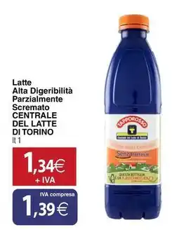 Docks Cash&Carry Latte Alta Digeribilità Parzialmente Scremato CENTRALE DEL LATTE DI TORINO offerta