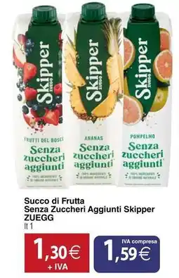 Docks Cash&Carry Succo di Frutta Senza Zuccheri Aggiunti Skipper ZUEGG offerta