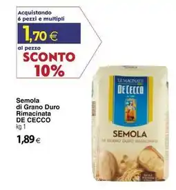 Docks Cash&Carry Semola di Grano Duro Rimacinata DE CECCO offerta