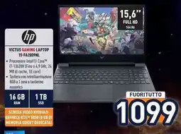 Unieuro hp VICTUS GAMING LAPTOP 15-FA2009NL offerta