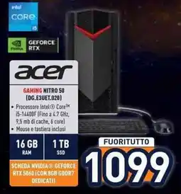 Unieuro acer GAMING NITRO 50 (DG.E3UET.020) offerta