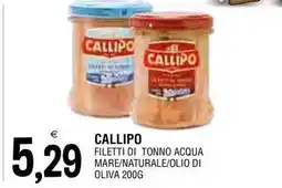 Al Discount Callipo filetti di tonno acqua mare/naturale/olio di oliva offerta