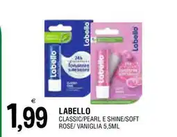 Al Discount Labello classic/pearl e shine/soft rose/vaniglia offerta