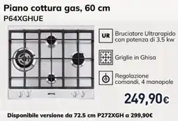 Unieuro smeg Piano cottura gas, P64XGHUE offerta