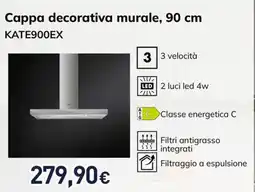 Unieuro smeg Cappa decorativa murale, KATE900EX offerta