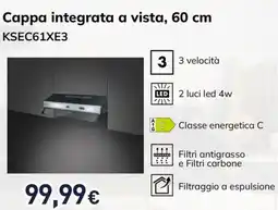 Unieuro smeg Cappa integrata a vista, KSEC61XE3 offerta