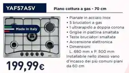 Unieuro DeLonghi YAF57ASV Piano cottura a gas offerta