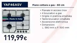 Unieuro DeLonghi YAF46ASV Piano cottura a gas offerta