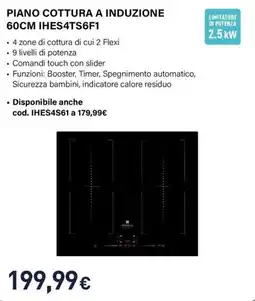 Unieuro Electroline PIANO COTTURA A INDUZIONE IHES4TS6F1 offerta
